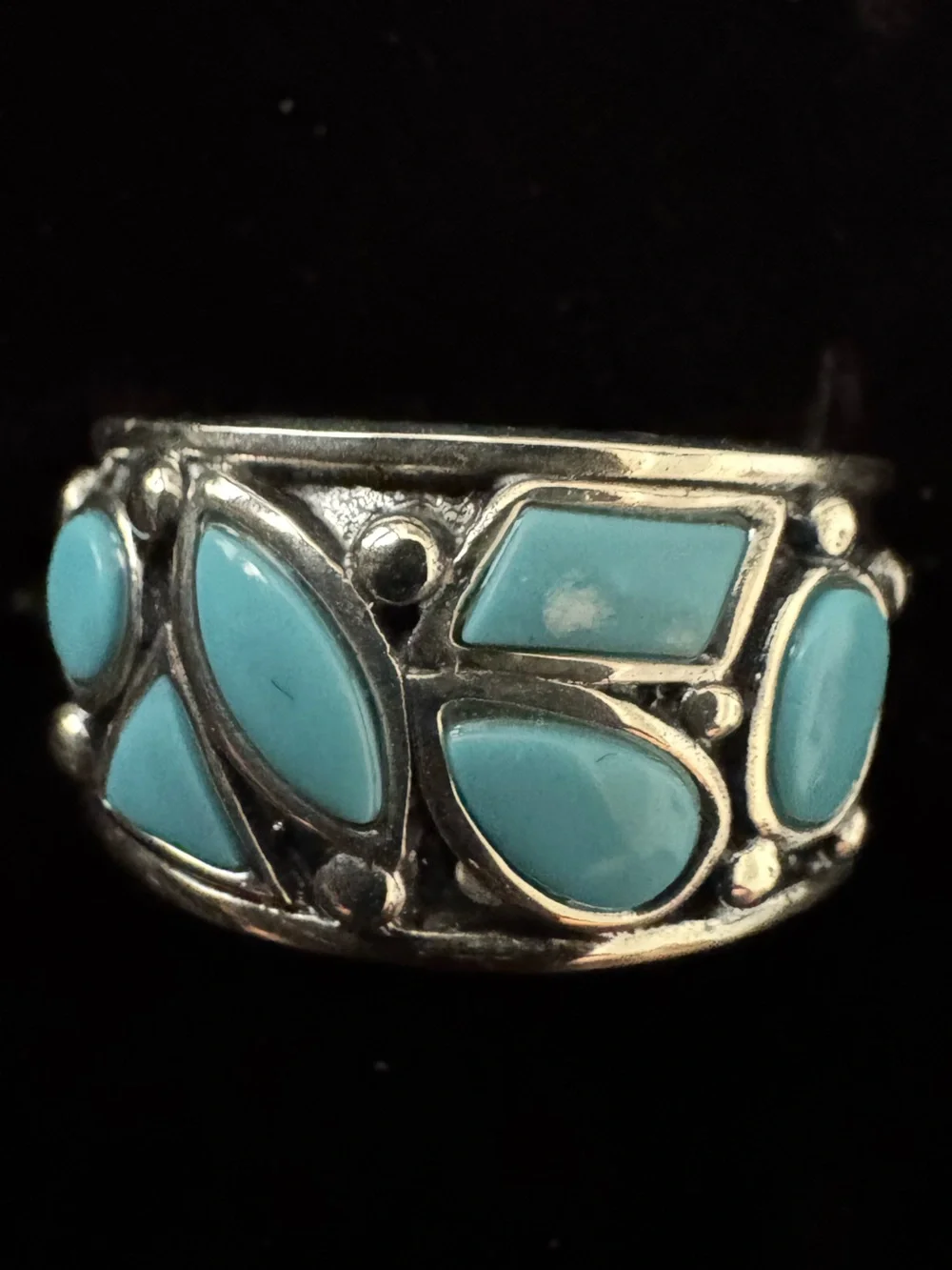 Sterling Silver Turquoise Inlay Women's Band - Turquoise